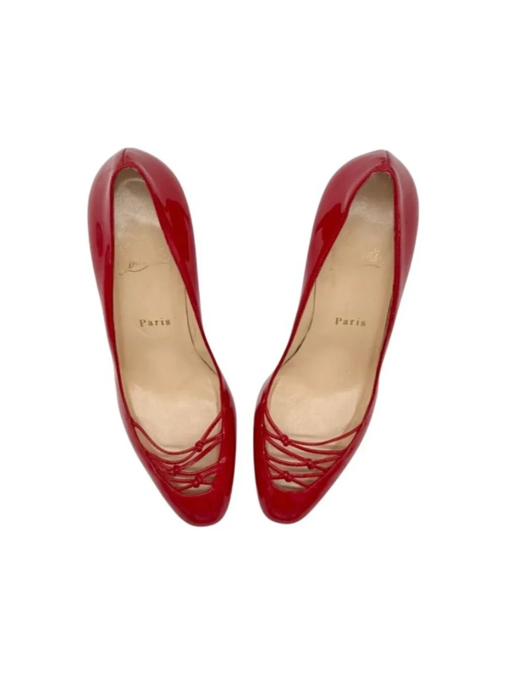 Christian Louboutin Coquelicot Patent Leather Basico 70 Heels Size 37